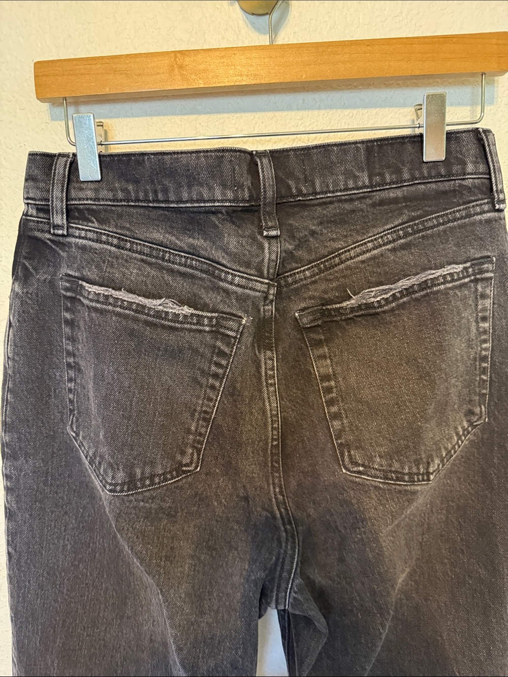 Abercrombie & Fitch The Dad High Rise Crossover Black Jeans Black Size 6 - Picture 6 of 8